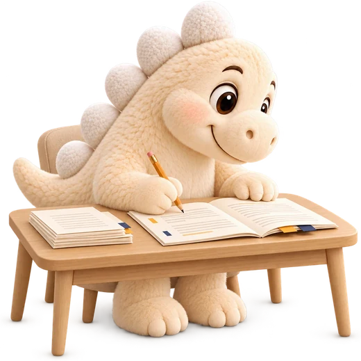 Myles writing at a desk